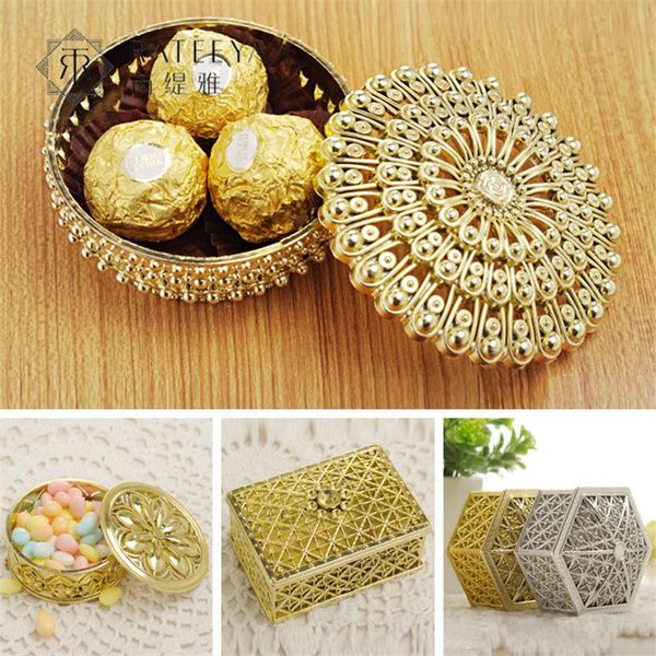 

gift wrap mini hollow gold foil cake candy box wedding favor baby treat party
