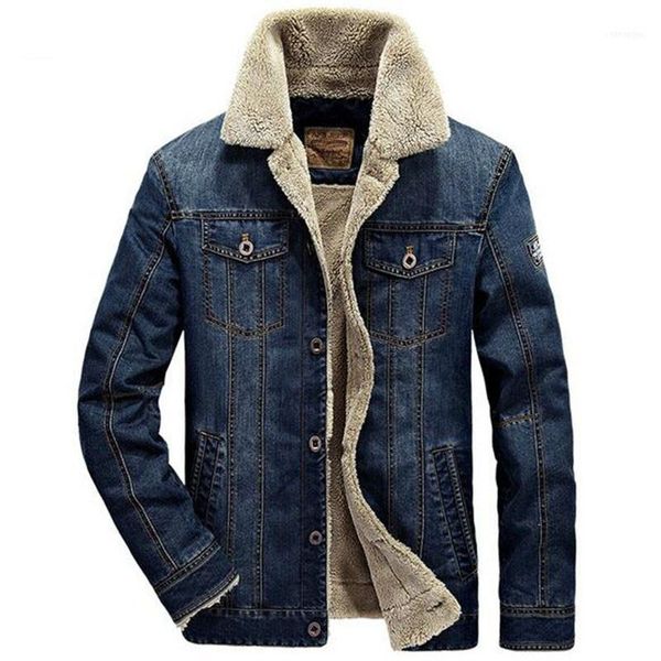 

2021 autumn winter men's jacket and coats fashion mens jeans brand denim thick warm outwear male cowboy clothing1, Black;brown