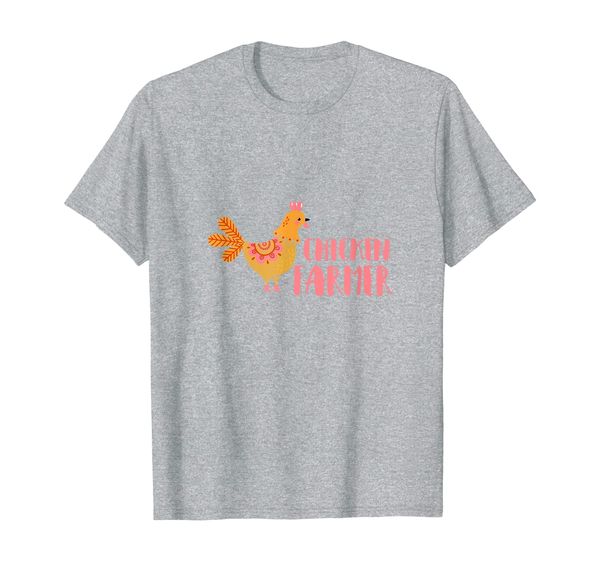 

chicken farmer cute pink lover fashion for women farmers t-shirt, White;black