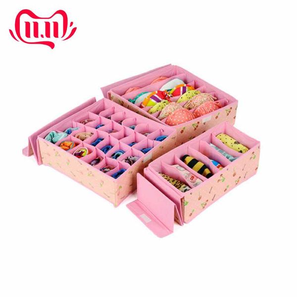 

storage drawers set of 3 underwear organizer for woman bra sorting box drawer divider kit household non-woven closet accessories