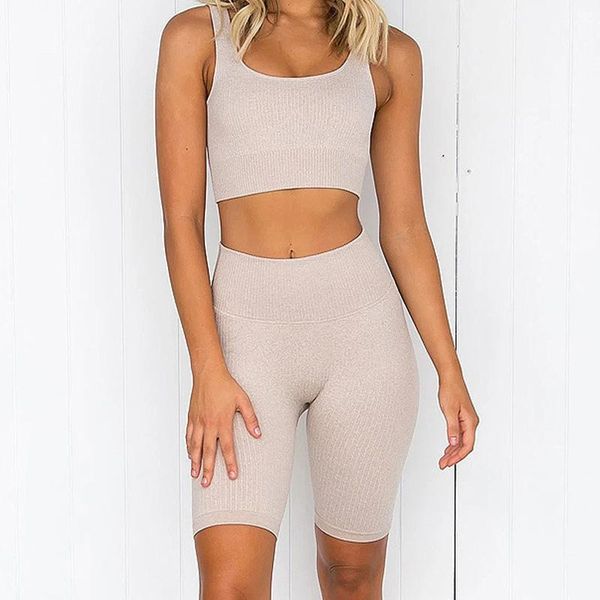 

yoga outfit 2pcs/set sets women seamless shorts high waisted sports pants outdoor biker leggings gym set