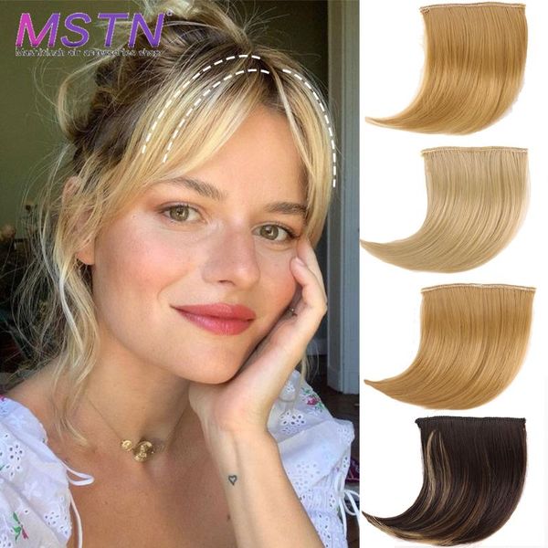

synthetic wigs mstn short straight hair repair piece clipped in the black brown light fluffy natural wig high
