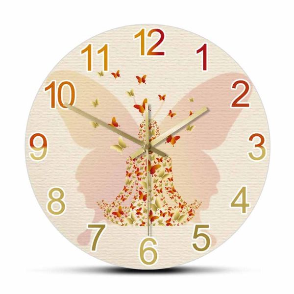 

wall clocks woman meditating in lotus silent clock butterfly design yoga studio home decor body positive sukhasana pose artwork