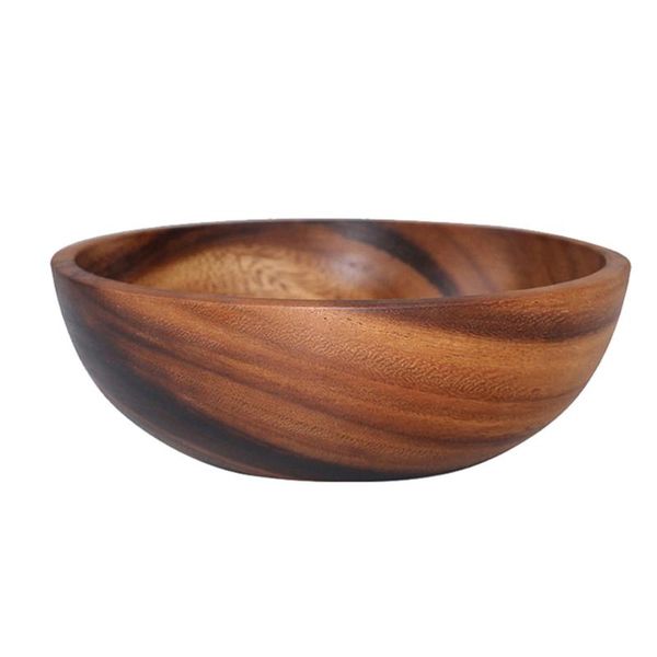 

1pc 22x7.5cm simple wooden bowl salad container bowls