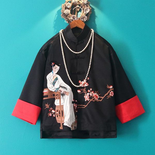 

ethnic clothing chinese traditional lady vintage tangsuit embroidery, Red