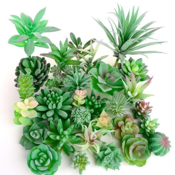 

artificial green purple red flocking succulents plants for home bedroom garden office wedding decoration fake mini bonsai decorative flowers