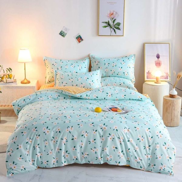 

aloe cotton fashion four piece skin friendly matte bed sheet quilt cover