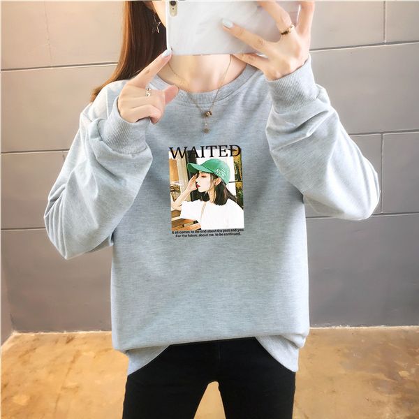 

women's thin sweater female student autumn 2021 korean version loose large round neck et trend, Black