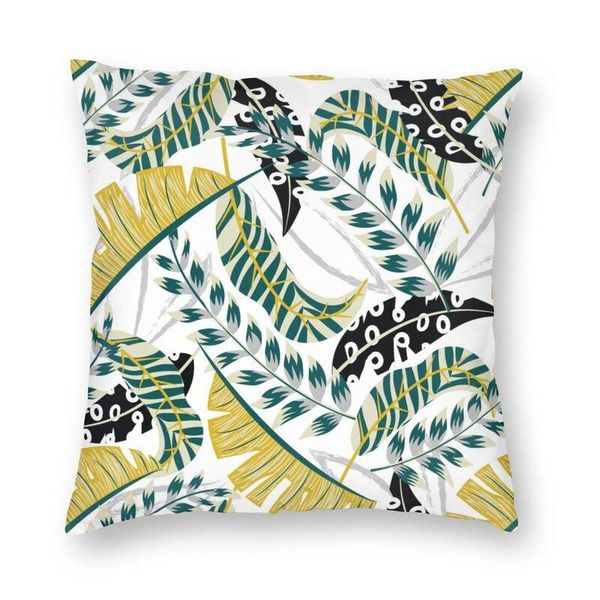 

cushion/decorative pillow personalized hawaiian tropical plants square cover home decorative 3d printed summer green leaves cushion for car