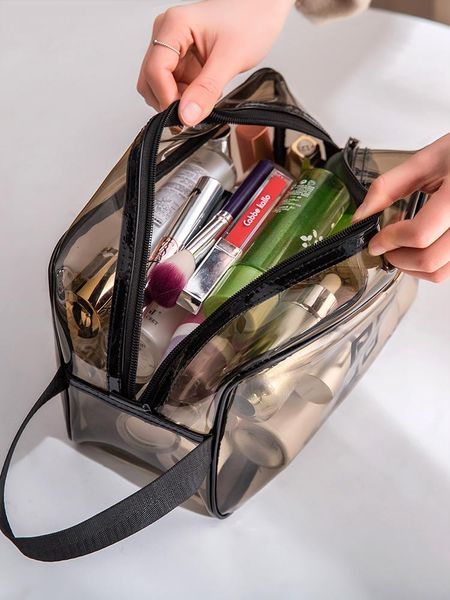 

bathroom storage & organization acrylic makeup organizer bag box cosmetic portable female travel large capacity transparent waterproof toile