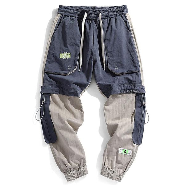 

men's pants men 2021 spring hip hop pockets cargo harem trousers summer casual joggers tactical harajuku, Black