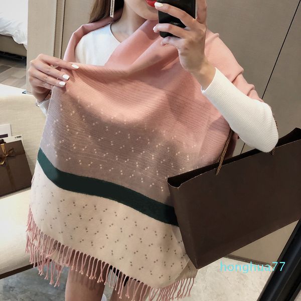 

brand designer cashmere scarf for women letter and bee style pashmina luxury original shawl long 180cm scarves, Blue;gray