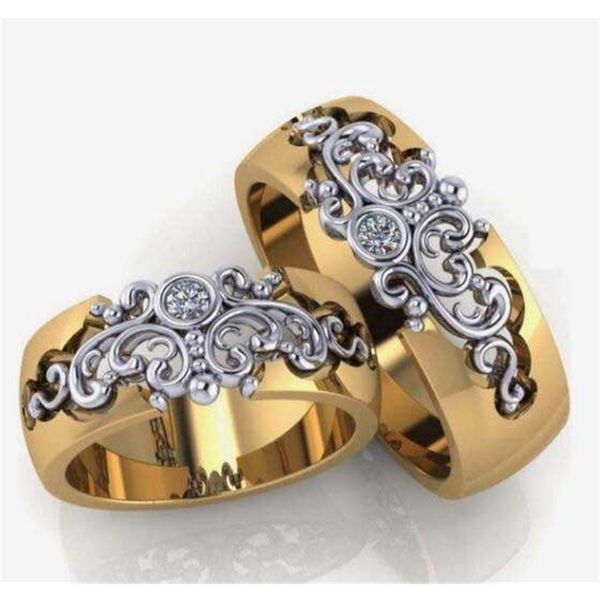 

fashion hollow pattern yunjin ring rose gold two color couple ring, Slivery;golden