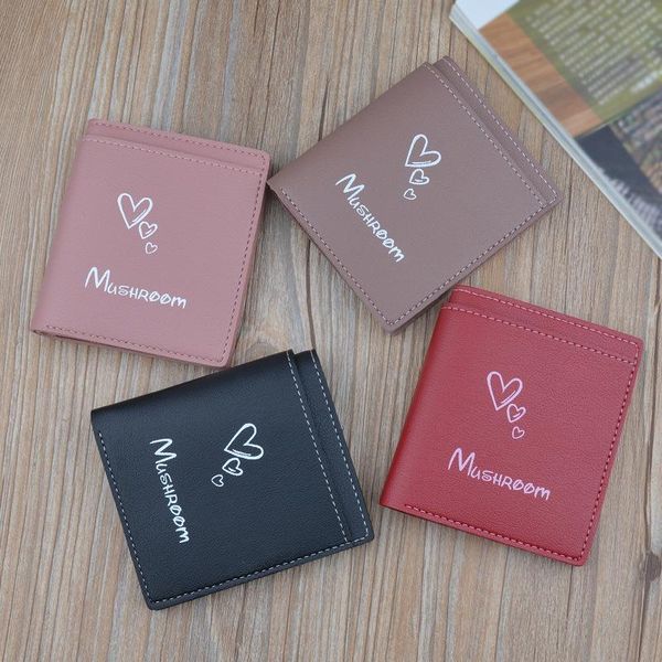 

wallets short wallet, zero thin 20% buckle, all kinds of mini two fold simple handbag, available wholesale, Red;black