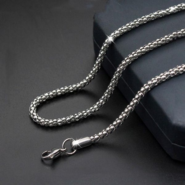 

fashion simple titanium steel corn chain stainless network red necklace jewelry chains, Silver