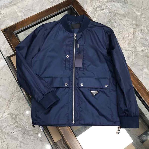 

21ss men printed windbreaker paris triangle back letter jacket clothes mens shirts tag letters blue, Black;brown