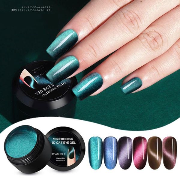 

nail gel 6 colors 5d polish optical chameleon cat eye long lasting diy semi permanent hybrid varnishes art glue manicure, Red;pink