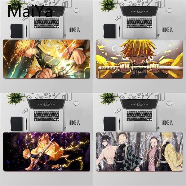 

mouse pads & wrist rests maiya demon slayer agatsuma zenitsu rubber durable deskmousepad large pad keyboards mat