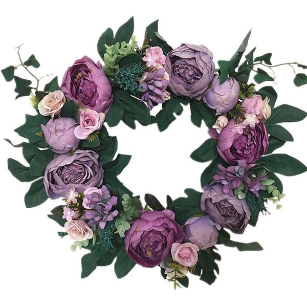 

decorative flowers & wreaths 13inch welcome-hello sign lavender for front door handcrafted wreath outdoor home wall party wedding decor drop