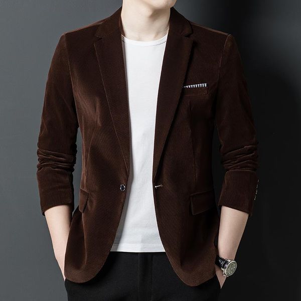 

men's suits & blazers 2021 autumn corduroy casual blazer youth fashion simple trend slim fit, White;black