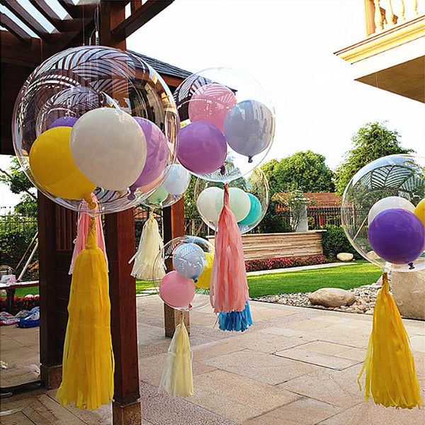 

party decoration 36inch bobo balloon happy birthday wedding baby shower pvc high brightness ball pure transparent toys