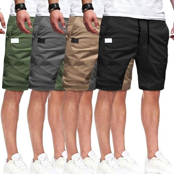 

men's shorts stylish cargo wide leg knee length soft multi pockets men, White;black