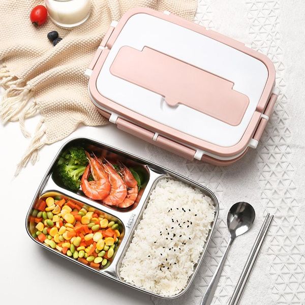 

dinnerware sets portable lunch box stainless steel bento storage container with tableware school office leak-proof