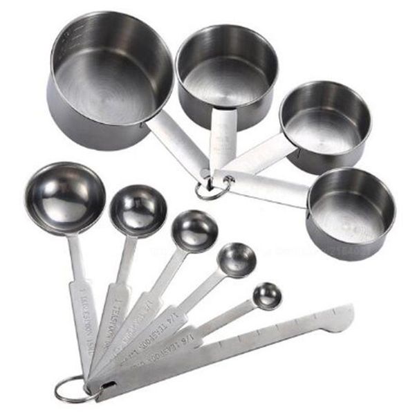 

spoons 10pcs measuring cups premium stackable tablespoons spoon set stainless steel and