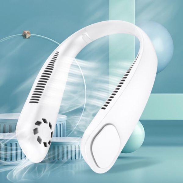 

electric fans mini neck fan 9000mah portable bladeless rechargeable leafless hanging air cooler cooling wearable neckband 9000