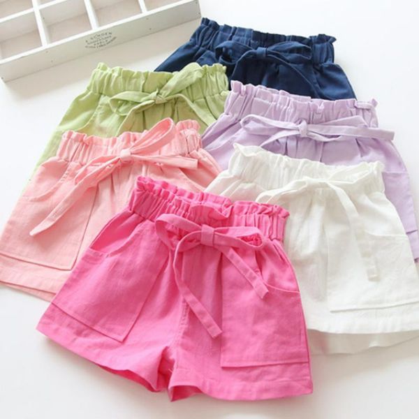 

shorts girls summer candy color casual pants, Black