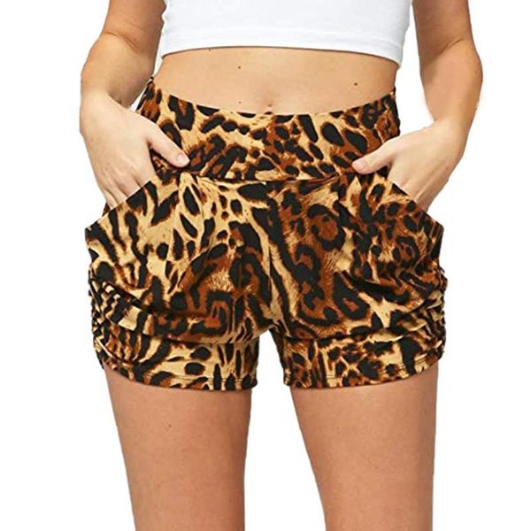 

women's shorts summer fashion women casual print pockets high elasticity soft comfy activewear beach wear refreshing mujer 2021, White;black