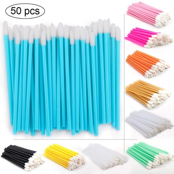 

50pcs lip brush cosmetics glossy wands applicator lipstick disposable mascara shadow applicators makup brushes tools1