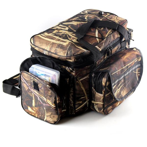 

fishing accessories multi-purpose lure bag two-layer tackle storage bags nylon pack 50*30*25cm waterproof outdoor shoulder