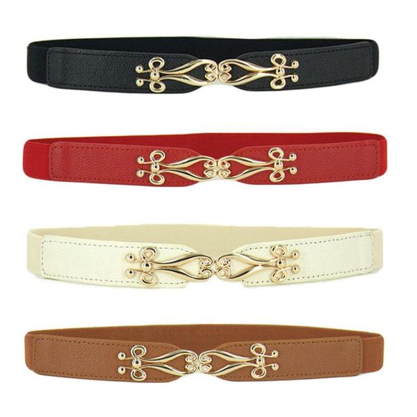

belts women ladies chic fashion thin flower floral gold metal buckle elastic stretch corset waistband waist belt bltll0006, Black;brown