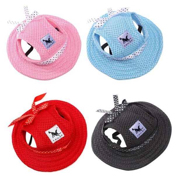 

dog apparel 4 color hat canvas outdoor hiking baseball cute for bow pet small tie summer accessories cap products #.