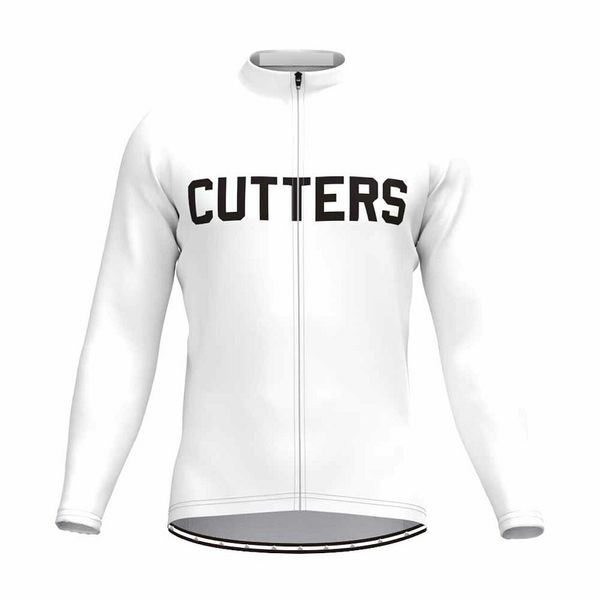 

2021 retro breaking away cutters long sleeve cycling jersey autumn and winter breathable polyester, Black