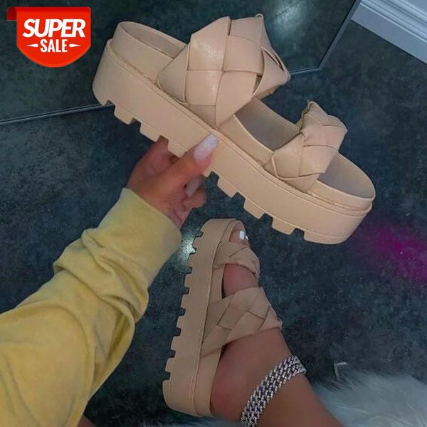 

casual all-match slippers ms autumn new women twist straps platform waterproof platform outdoor beach sandals drop ship #nv0a, Black