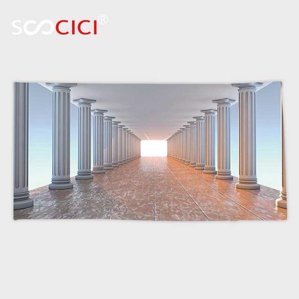 

towel custom microfiber ultra soft bath/hand towel,apartment decor collection corridor with columns marble floor old library classic