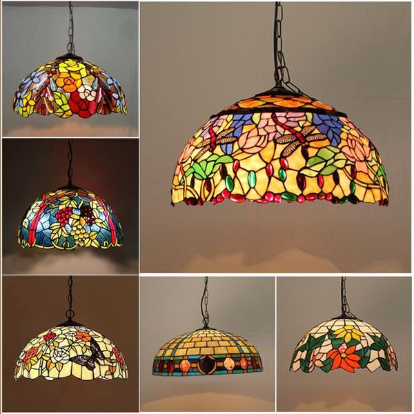 

pendant lamps tiffany chandelier living room stained glass dining interior lighting home decoration european style single head