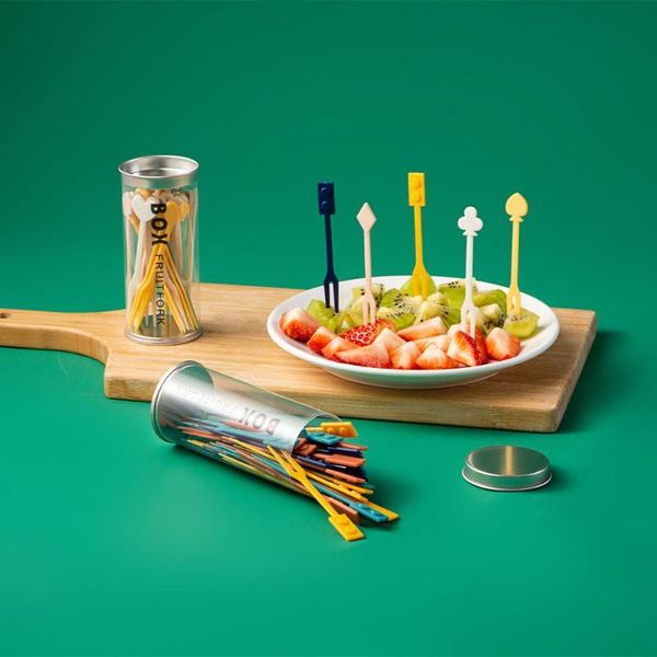 

36pcs/box creative cute household cake fruits fork disposable plastic small dessert forks