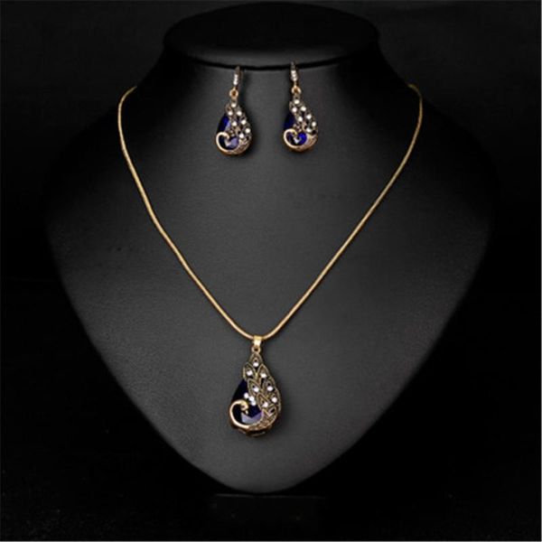 

peacock bijoux women's pendant earring vintage wedding jewellery choker set fantasy presents exquisite dangle earrings ornaments & chan, Silver