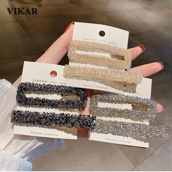 

hair accessories 2pcs/set crystal clips women shiny ornament hairpins barrettes fashion headbands head jewelry vikar