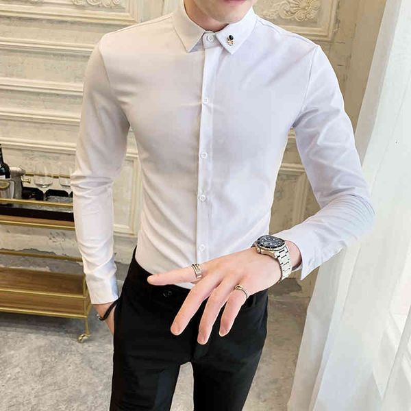 

t shirts solid black/white/red sleeve long casual men simple tuxedos night club/streetwear/graduation dressed hombre blouse fine 3xl-m uri3, White;black