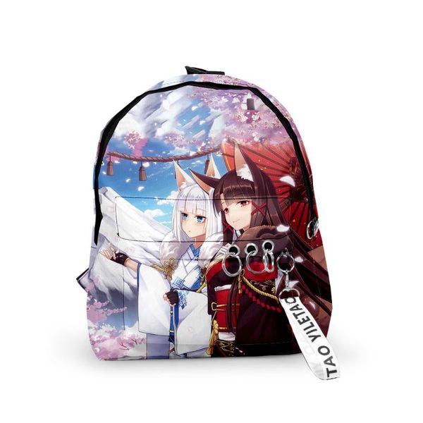 

backpack luxury kawaii azur lane school bags notebook backpacks boys/girls 3d print oxford waterproof key chain vogue small travel