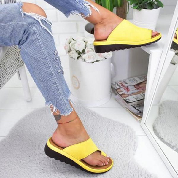 

slippers 2021 fashion women flat sole casual soft big toe foot sandal shoes comfy platform orthopedic bunion corrector, Black