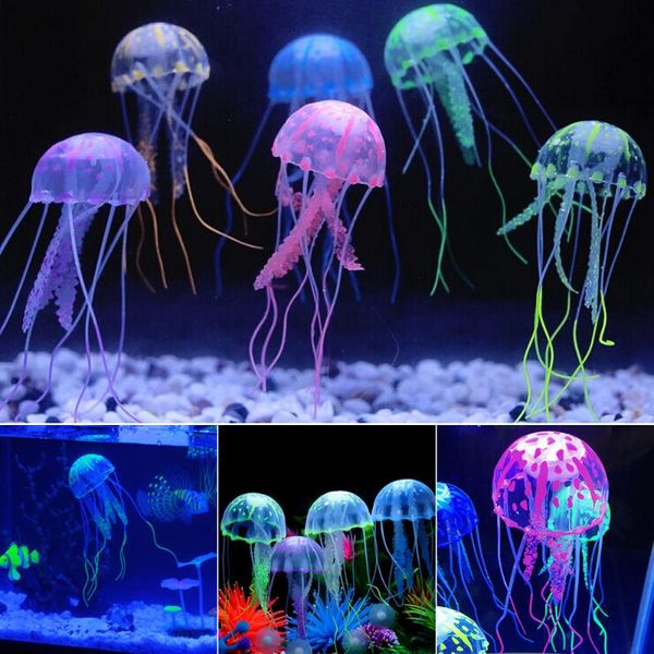 

swim glowing effect jellyfish aquarium decoration fish tank underwater live plant luminous ornament aquatic landscape decorations