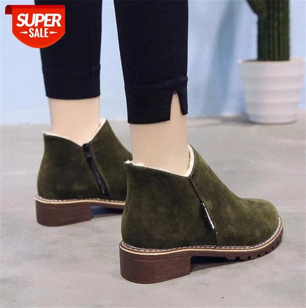 

new fashion boots women autumn winter boots flock classic zipper snow ankle winter suede warm fur plush retro women shoes #qq4s
