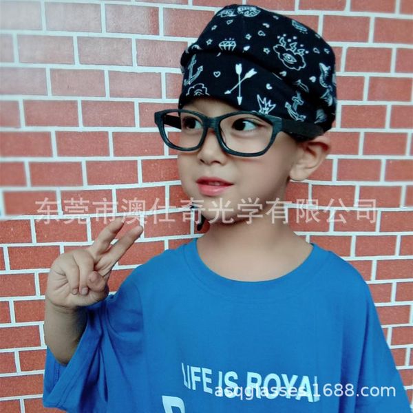 

fashion sunglasses frames youth black frosted wood grain effect classic children's glasses frame street shooting style plain