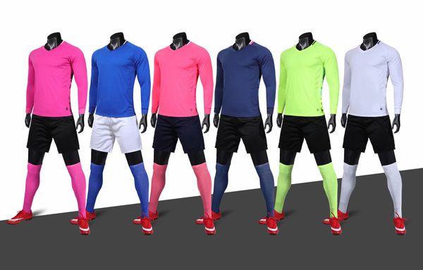 

2019 new jersey soccer men team sport training sets women football jerseys uniforms kits tracksuits long sleeve custom (no sock), Black