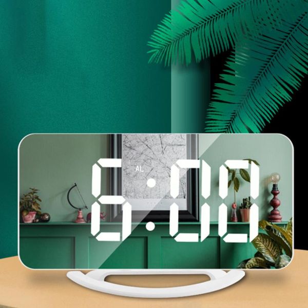 

other clocks & accessories led mirror alarm clock adjustable 3 levels brightness night light digital automatic sensitivity touch type contro